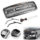 Raptor Style Grille für Ford F150 2004-2008 Frontstoßstange Schwarz/Grau Grille W/LED & Brief-19