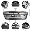 Raptor Style Grille für Ford F150 2004-2008 Frontstoßstange Schwarz/Grau Grille W/LED & Brief-20