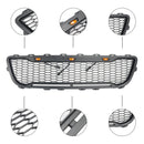 Ford F150 1999 2000 2001 2002 2003 Raptor style Grill Front Bumper Replacement Black Grille W/ LED Light & FORD Letter-3