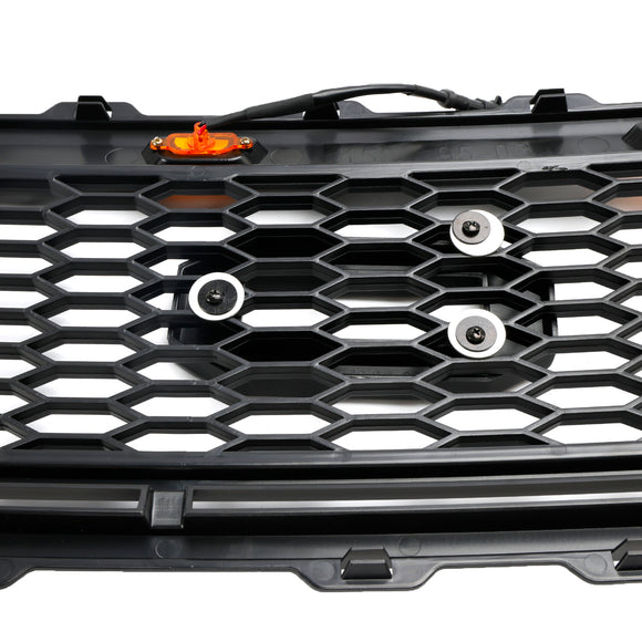 Calandre de pare-chocs avant en nid d'abeille style Ford F-150 Raptor 1999-2003, noir mat, avec éclairage LED & Lettre