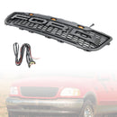 Ford F150 1999 2000 2001 2002 2003 Raptor style Grill Front Bumper Replacement Black Grille W/ LED Light-4