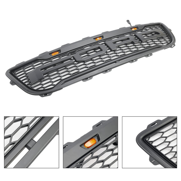 Calandre de pare-chocs avant en nid d'abeille style Ford F-150 Raptor 1999-2003, noir mat, avec éclairage LED & Lettre