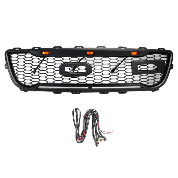 Estilo Raptor | Ford F150 | Preto Mate | 1999-2003 | Grade frontal | Grade de favo de mel de reposição + luz LED + carta