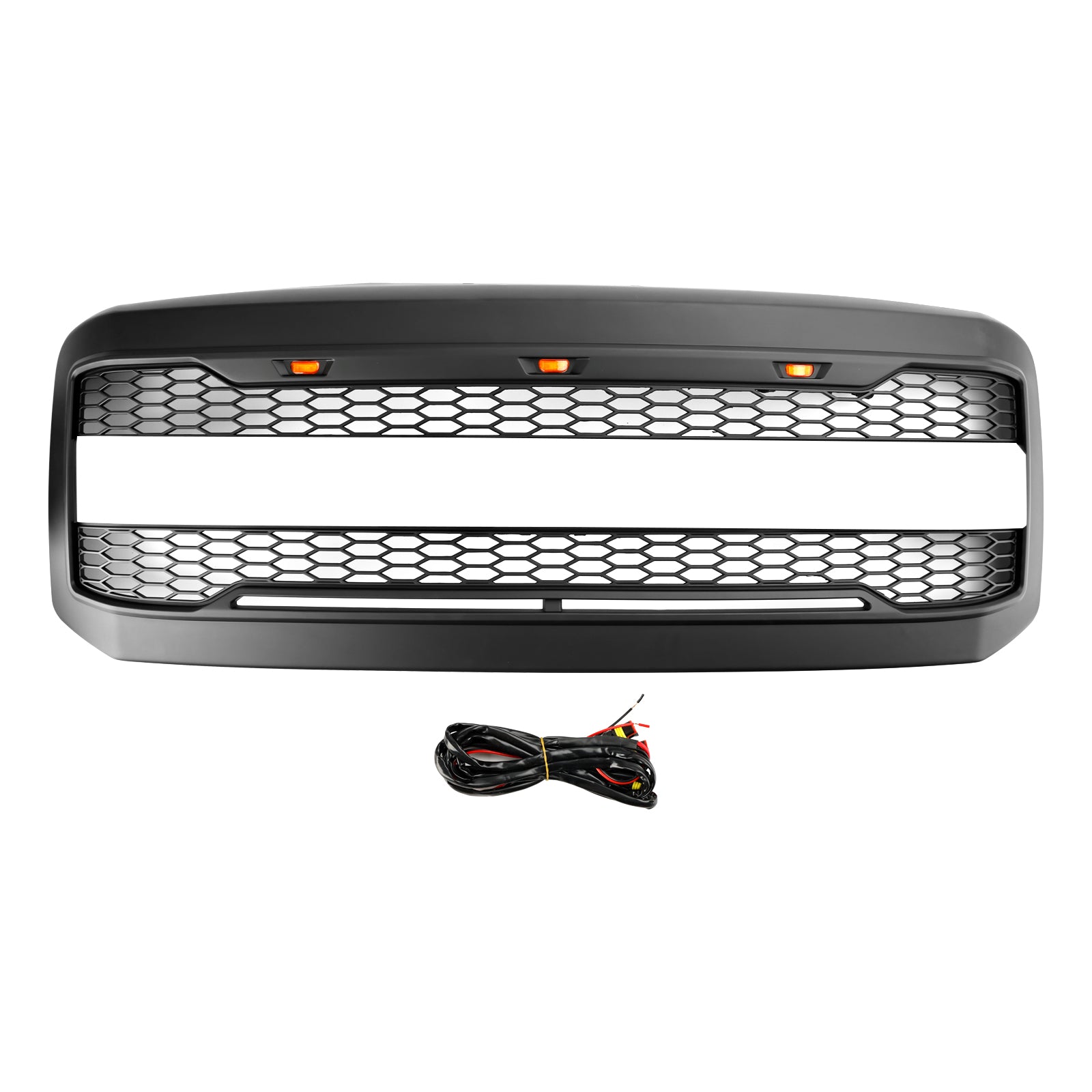 Parachoques delantero con rejilla LED de repuesto negra para Ford F250 F350 Super Duty 2005-2007