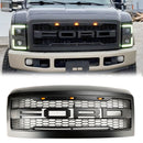 2008-2010 Ford F250 F350 F450 Pare-chocs avant super résistant avec lumières LED Raptor Grill Remplacement Calandre noire-1