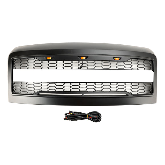 2008-2010 Ford F250 F350 F450 Super Duty Front Bumper W/ LED Lights Raptor Grill Replacement Black Grille With FORD Letter