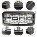 2011-2016 Ford F250/350/450/550 Super Duty Raptor Style Front Bumper Grill Replacement W/LED Black Grille-6