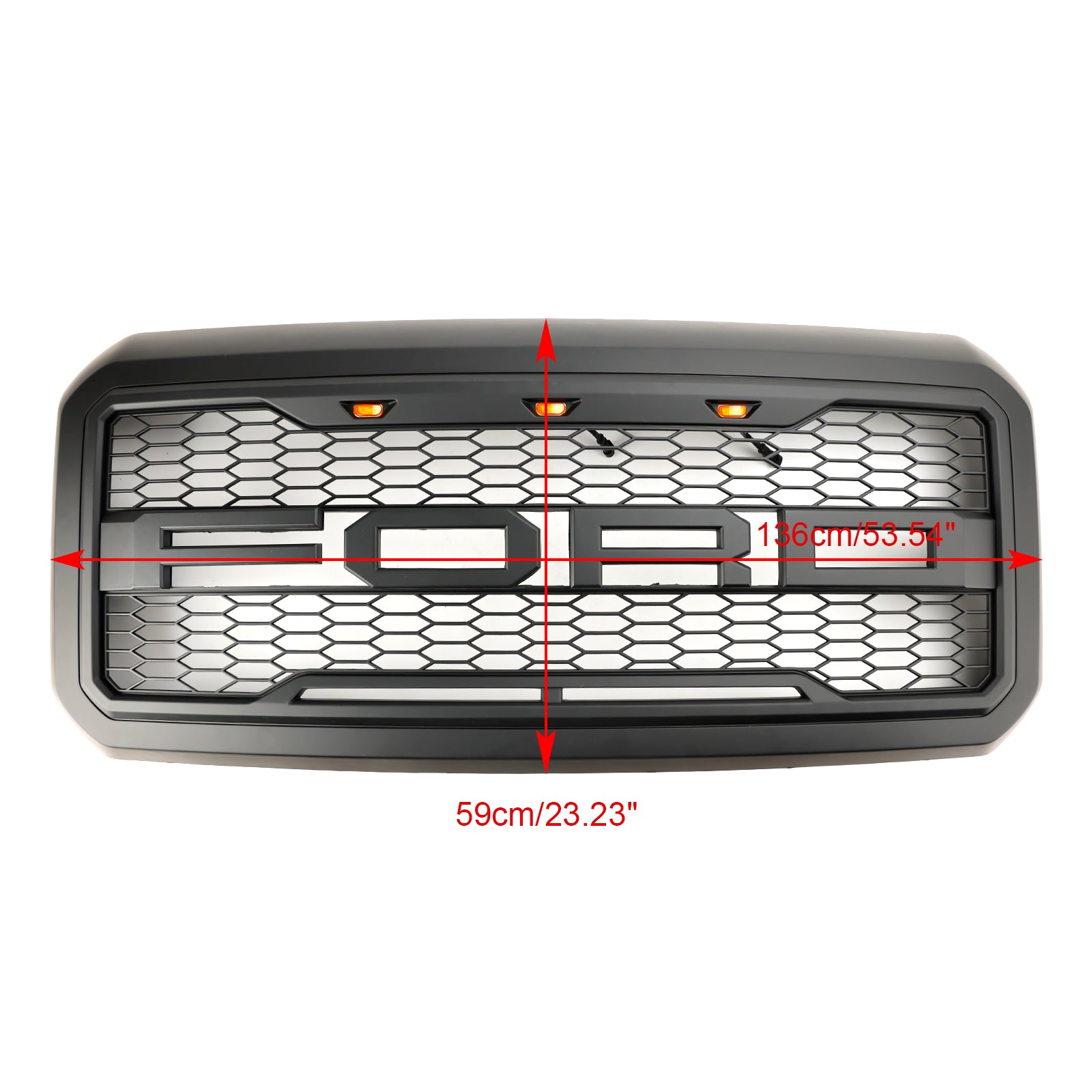 Grille de pare-chocs avant de remplacement avec grille noire à LED pour Ford F250/350/450/550 Super Duty 2011-2016 - 0