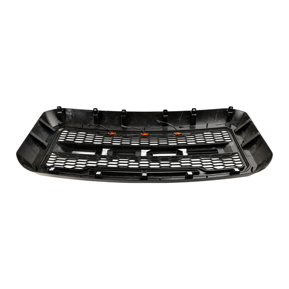 2011–2016 Ford F250/350/450/550 Super Duty Raptor Style Ersatz-Frontstoßstangengrill mit schwarzem LED-Kühlergrill