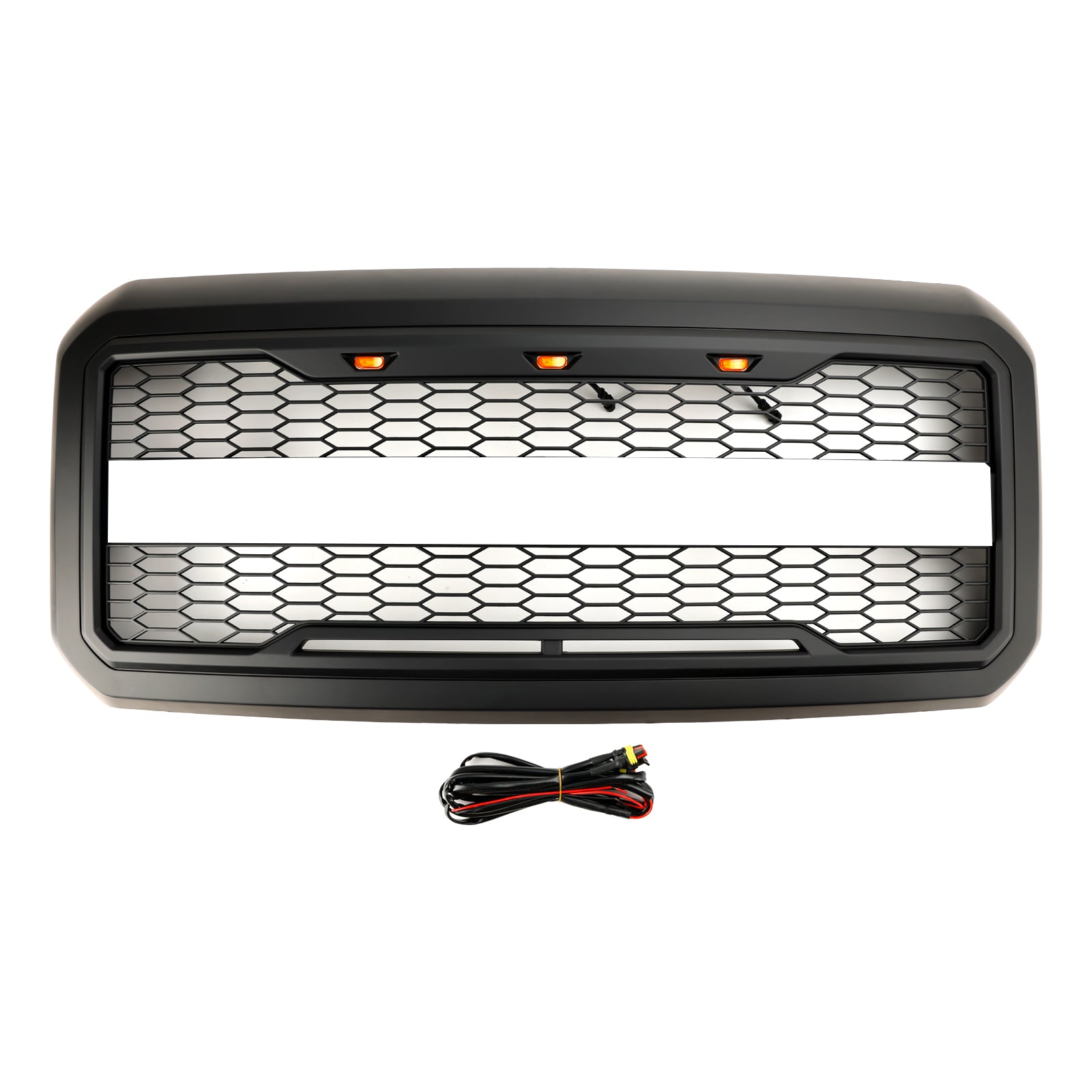 Grille de pare-chocs avant de remplacement avec grille noire à LED pour Ford F250/350/450/550 Super Duty 2011-2016