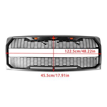 2009-2014 Ford F150 Raptor Style calandre avant de remplacement de pare-chocs avant grille grise avec LED &  lettre FORD - 0