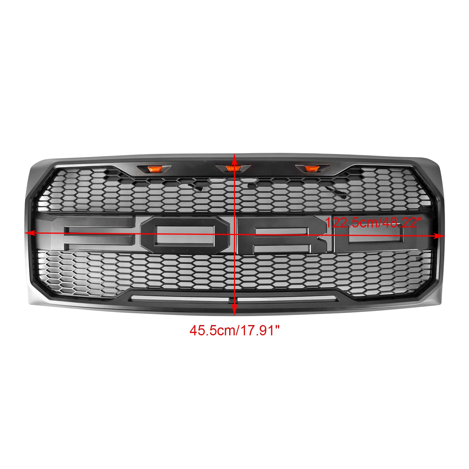 Ford F150 | Raptor Style Grille | 2009-2014 | W/ LED Light | Front Bumper | Matte Black / Glossy Black / Gray Honeycomb Grill