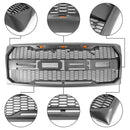 2009-2014 Ford F150 Front Grille Upper Bumper Gray Honeycomb Raptor Style Grill With LED-5