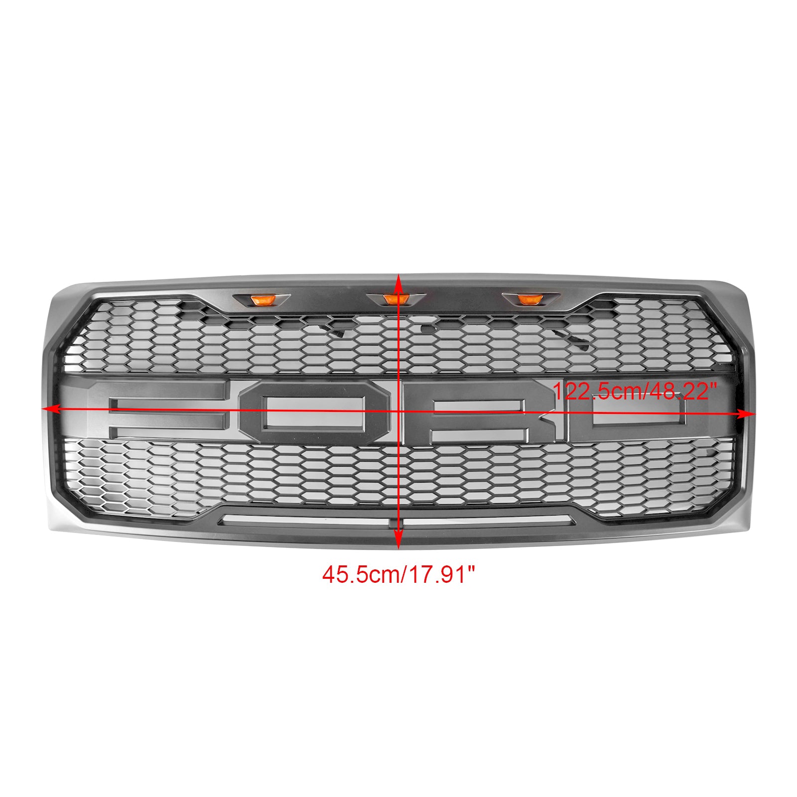 Ford F150 | Calandre de style Raptor | 2009-2014 | Avec éclairage LED | Pare-chocs avant | Calandre en nid d'abeille noir mat / noir brillant / gris