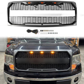 2009-2014 Ford F150 Raptor Style calandre avant de remplacement de pare-chocs avant grille grise avec LED &  lettre FORD