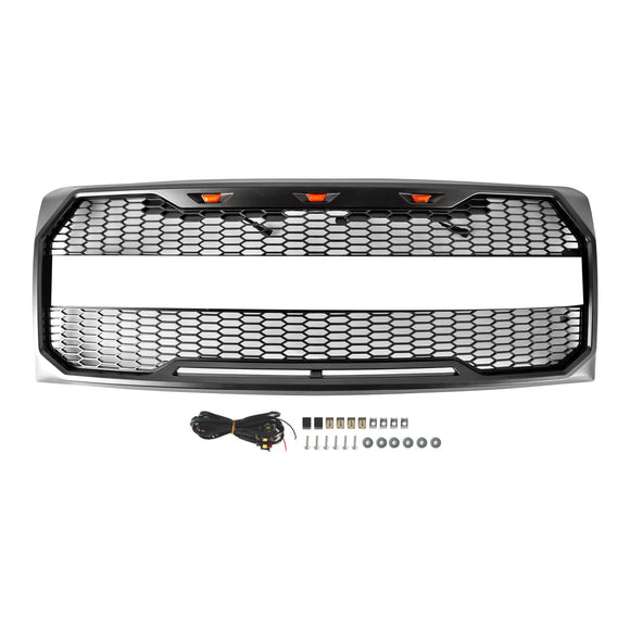 Griglia grigia sostitutiva del paraurti anteriore della griglia anteriore di stile del rapace di Ford F150 2009-2014 con la lettera LED  & FORD