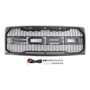 2009-2014 Ford F150 Raptor Style Front Bumper Grille Matte Black Replacement Honeycomb Grill With LED-11