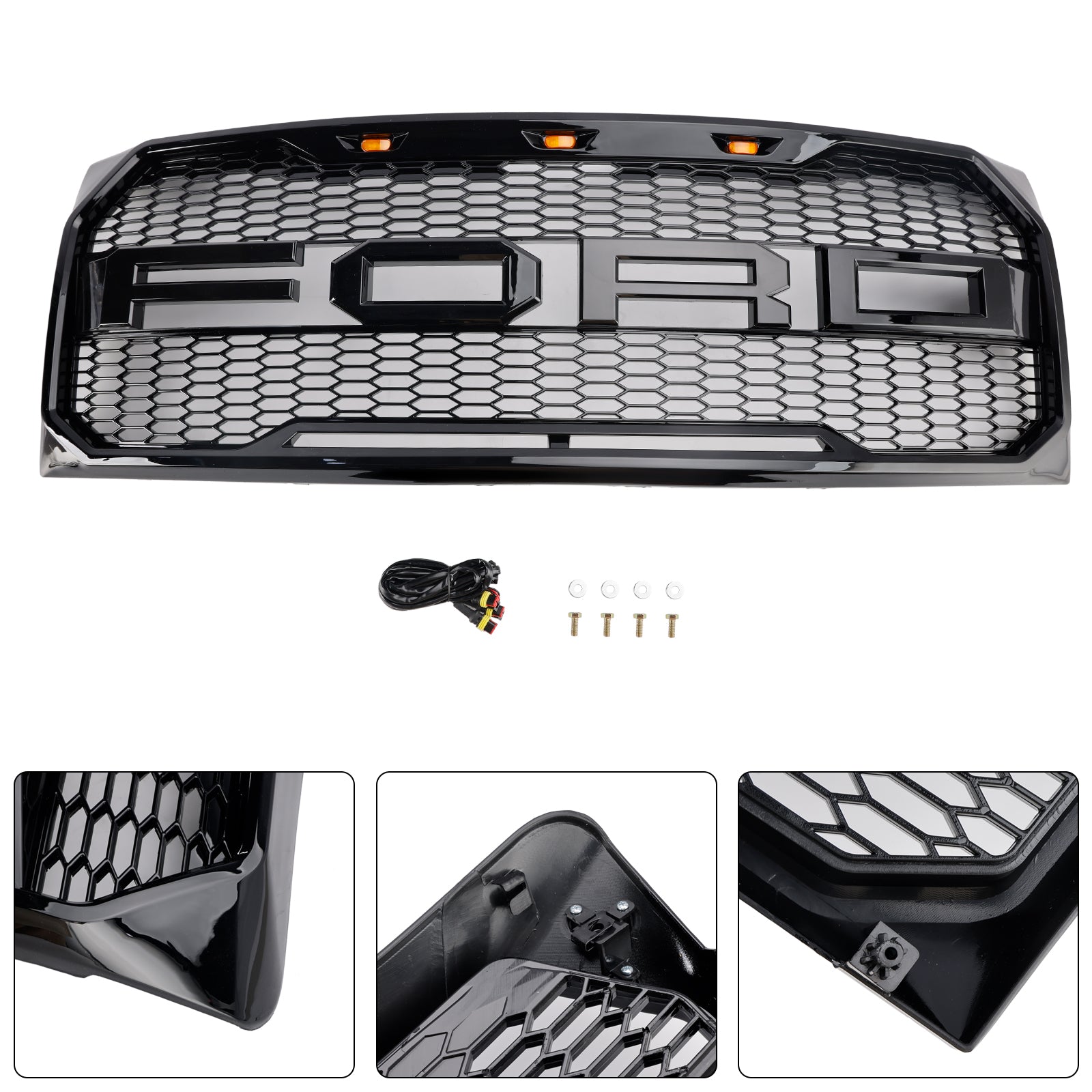 Ford F150 Front Glossy Black Grille 2009 2010 2011 2012 2013 2014 Front Bumper Air Intake Radiator Grill