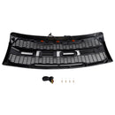 Parrilla de repuesto negra brillante para parachoques delantero estilo Raptor Ford F150 2009-2014 con LED-12