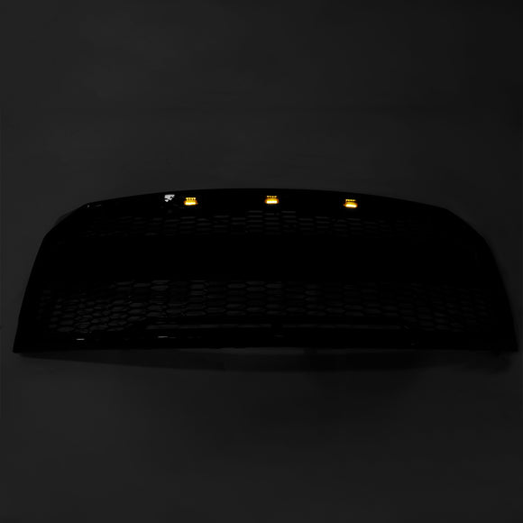 Parrilla de repuesto negra brillante para parachoques delantero estilo Raptor Ford F150 2009-2014 con LED