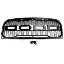 Parrilla de repuesto negra brillante para parachoques delantero estilo Raptor Ford F150 2009-2014 con LED-14