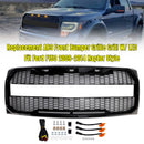Ford F150 | Kühlergrill im Raptor-Stil | 2009-2014 | Mit LED-Licht | Frontstoßstange | Mattes Schwarz/Glänzendes Schwarz/Grauer Wabengrill + FORD-Schriftzug-24