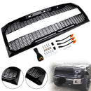 Griglia di ricambio nera lucida per paraurti anteriore Ford F150 Raptor Style 2009-2014 con LED + lettera FORD-4