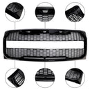 Ford F150 | Kühlergrill im Raptor-Stil | 2009-2014 | Mit LED-Licht | Frontstoßstange | Mattes Schwarz/Glänzendes Schwarz/Grauer Wabengrill + FORD-Schriftzug-26