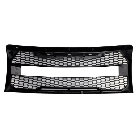 Ford F150 | Kühlergrill im Raptor-Stil | 2009-2014 | Mit LED-Licht | Frontstoßstange | Mattes Schwarz/Glänzendes Schwarz/Grauer Wabengrill + FORD-Schriftzug