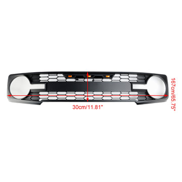 2021-2023 Ford Bronco avec lumière LED de remplacement de calandre de pare-chocs avant calandre noire mate + lettre FORD - 0