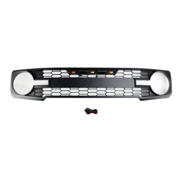 2021-2023 Ford Bronco avec lumière LED de remplacement de calandre de pare-chocs avant calandre noire mate + lettre FORD