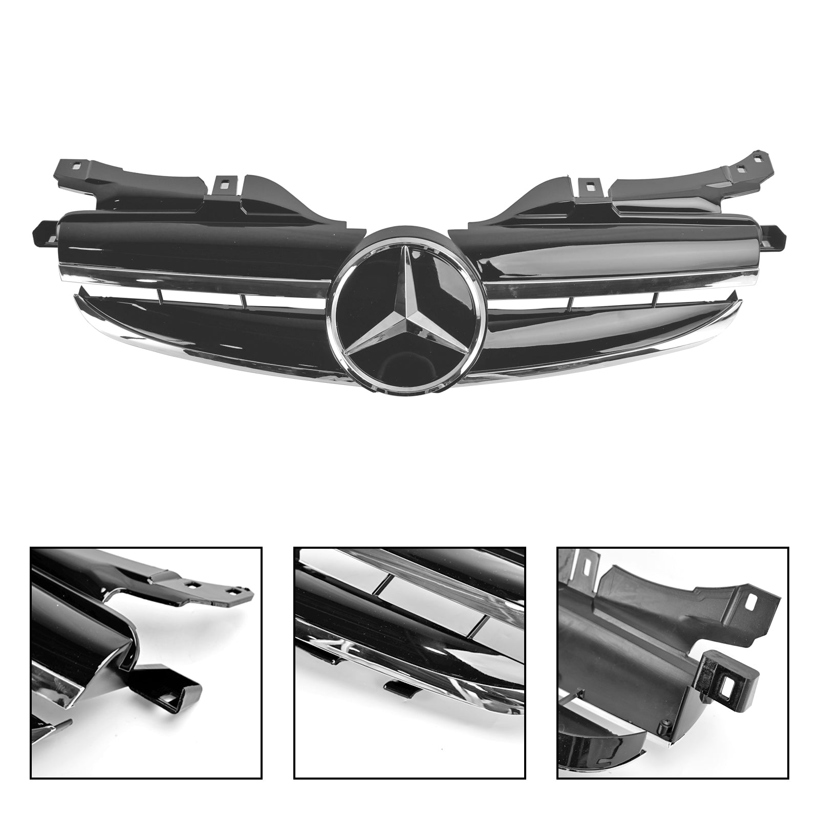 Parrilla delantera negra para parachoques de Mercedes Benz Clase SLK R170 SLK320 SLK230 SLK200 1998-2004