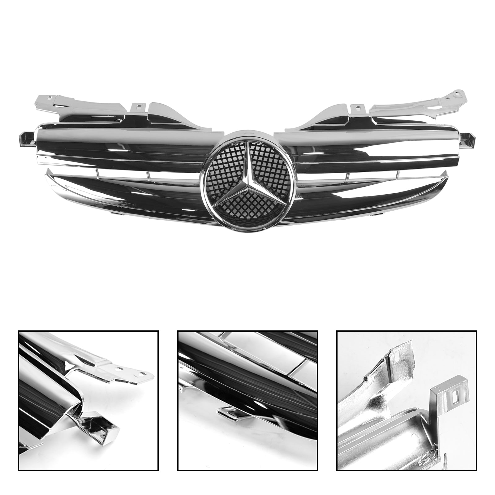 Parrilla delantera negra para parachoques de Mercedes Benz Clase SLK R170 SLK320 SLK230 SLK200 1998-2004