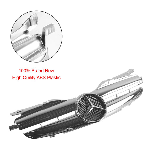 Mercedes Benz Clase SLK R170 SLK320 SLK230 SLK200 1998-2004 Parrilla de parachoques delantero Parrilla de repuesto cromada