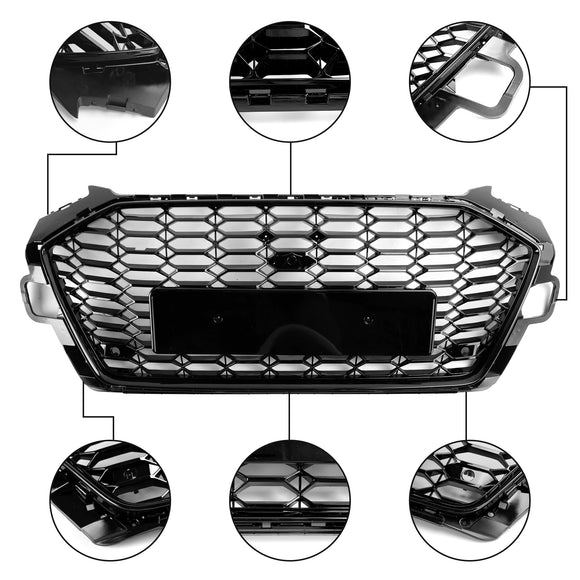 Audi A4 B9.5 A4 S-Line S4 2020-2023 RS4 Style Front Bumper Grill Replacement Black Grille