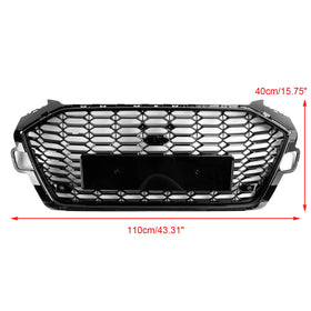 Audi A4 B9.5 A4 S-Line S4 2020-2023 RS4 Style Grille de pare-chocs avant de remplacement Grille noire - 0