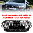 Audi A4 B9.5 A4 S-Line S4 2020-2023 RS4 Style Grille de pare-chocs avant de remplacement Grille noire-3