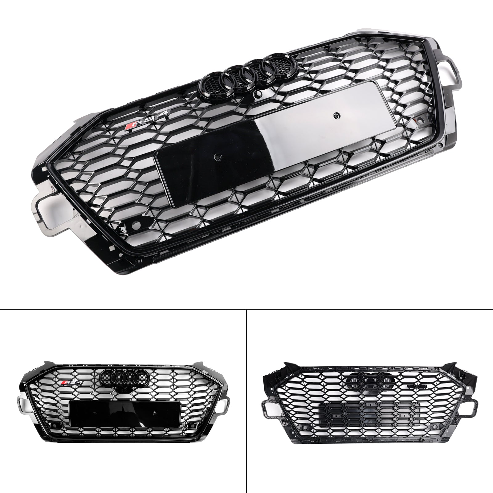 Grille de pare-chocs avant de remplacement de style RS4 Audi A4 B9.5 A4 S-Line S4 2020-2022 Grille noire