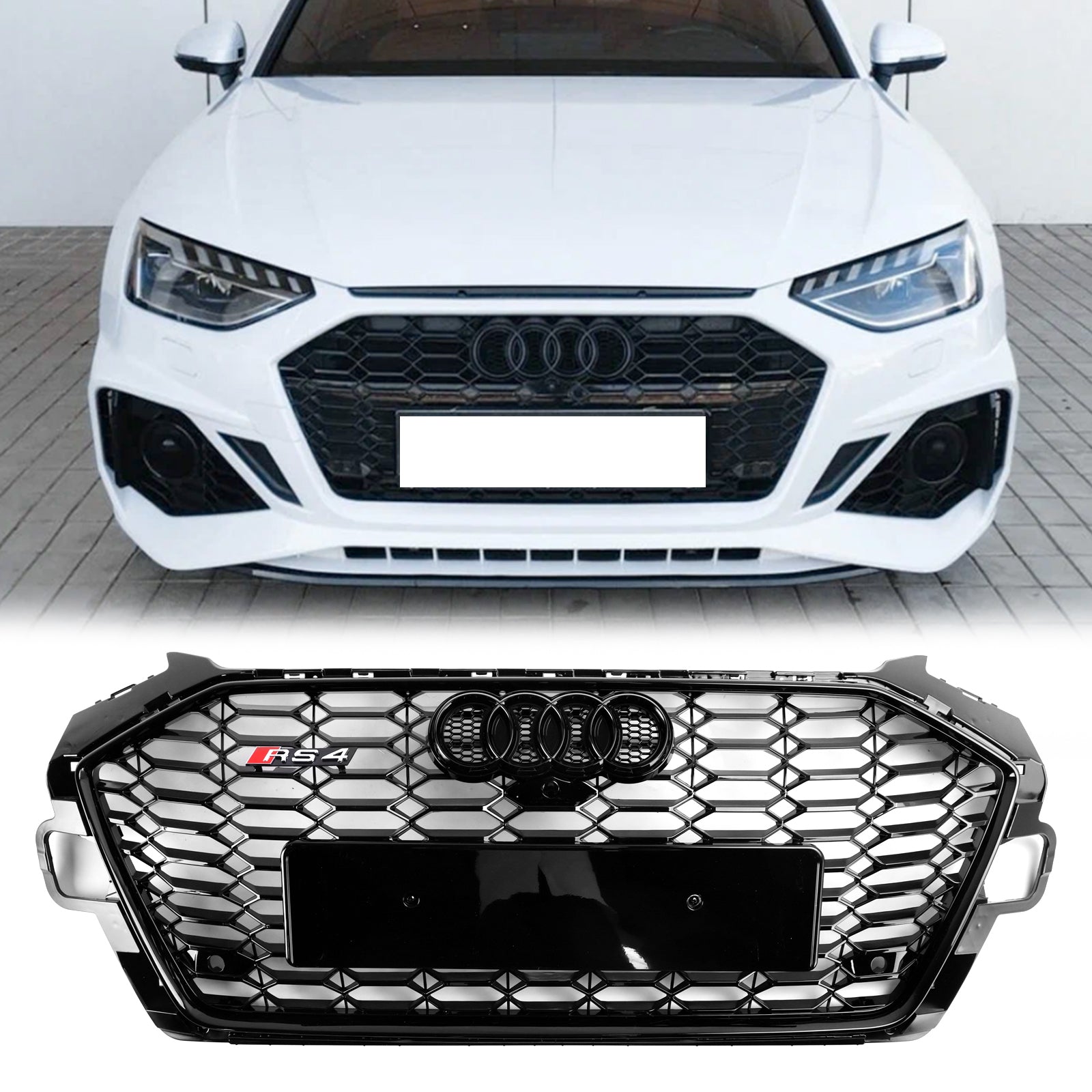 Audi A4 B9.5 A4 S-Line S4 2020-2022 RS4 Style Front Bumper Grill Replacement Black Grille