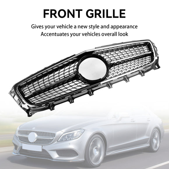 Mercedes-Benz CLS W218 C218 X218 2011-2014 CLS250/350/400/500/550 Diamant-/AMG-stijl grille voorbumper zwarte grille