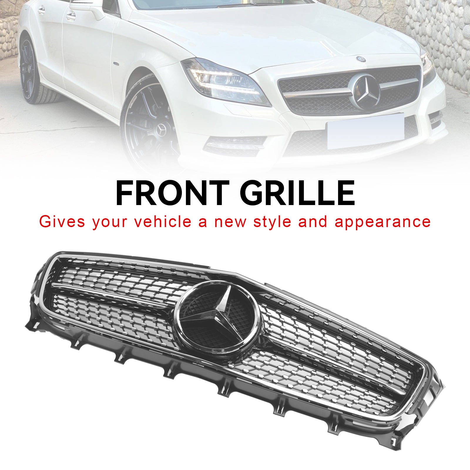 Grille de calandre avant de remplacement pour Mercedes Benz Classe CLS W218 CLS250/350/400/500/550 C218 X218 2011-2014