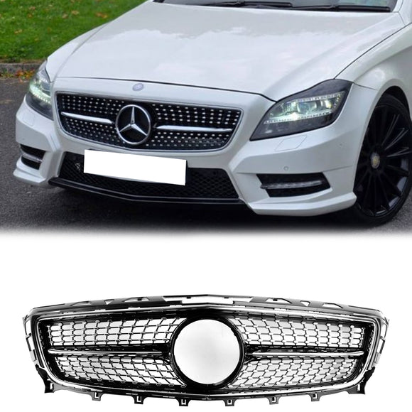 GTR-stil frontgrill Mercedes Benz CLS-klass W218 C218 X218 2011-2014 Övre stötfångargrill i krom