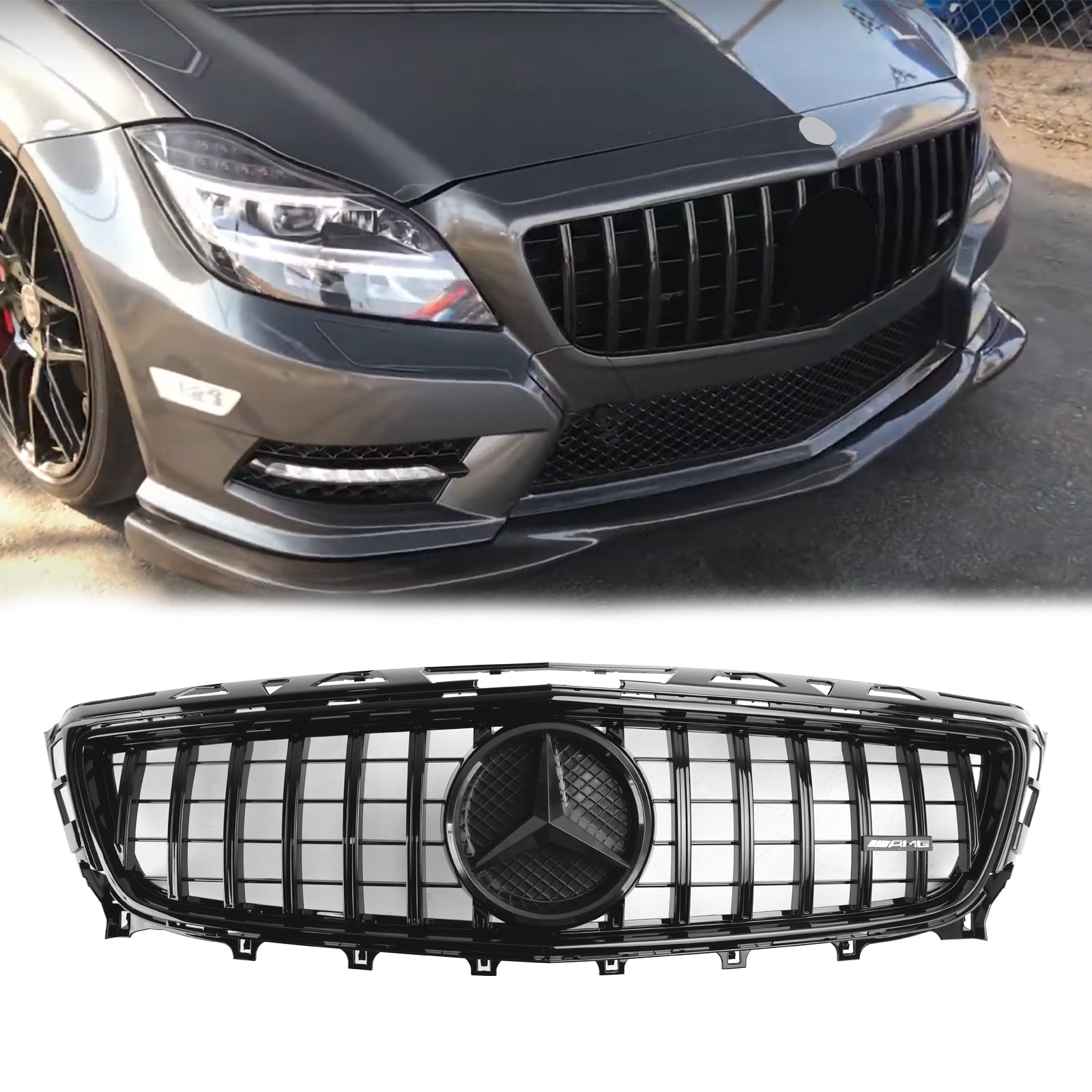 Mercedes Benz | 2011-2014 | CLS-Class W218 C218 X218 | AMG Style | Front Bumper Grille | Black Replacement Grill