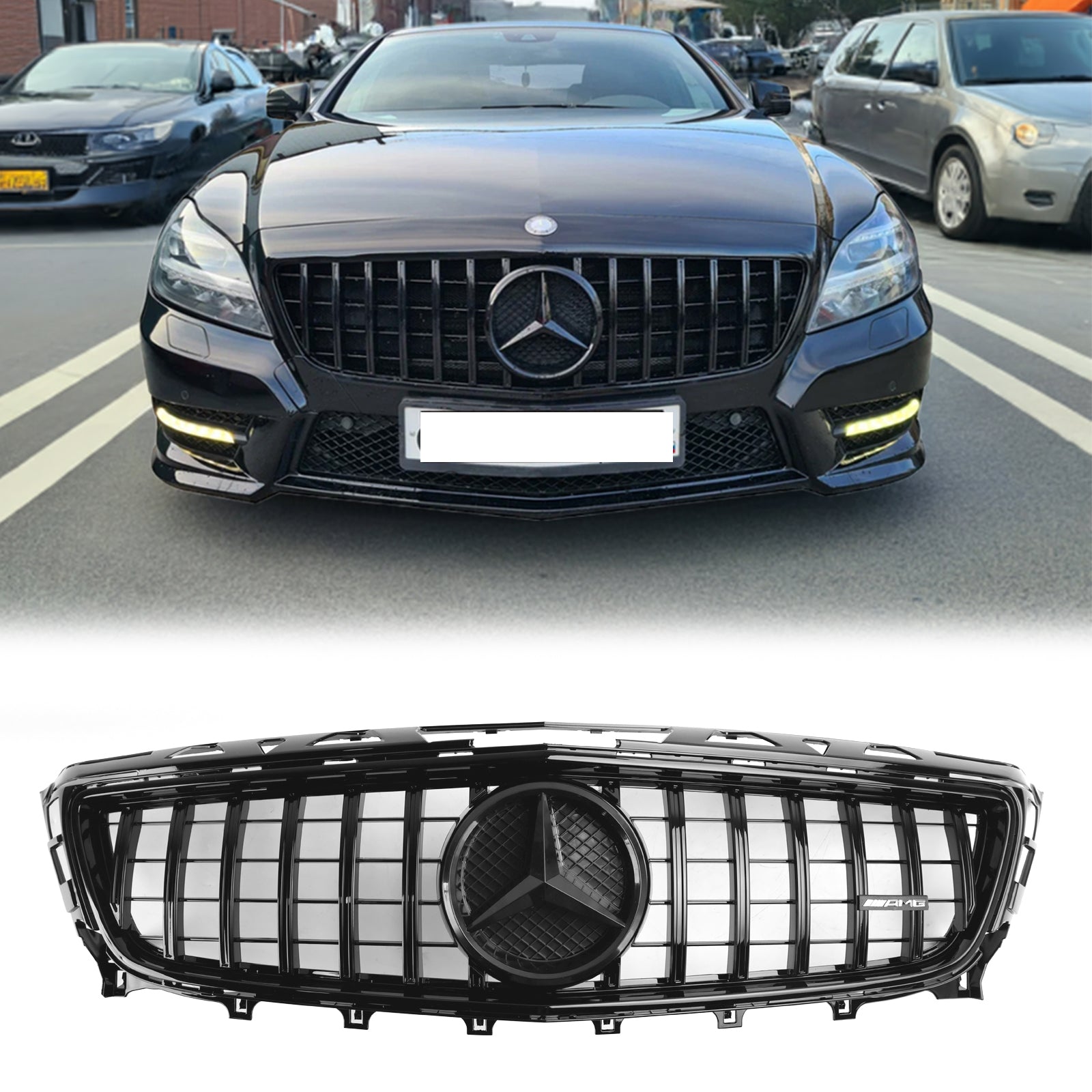 Parrilla delantera estilo AMG para Mercedes Benz Clase CLS W218 CLS250/350/400/500/550 C218 X218 2011-2014 - 0