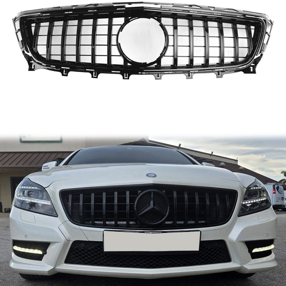 GTR-stil frontgrill Mercedes Benz CLS-klass W218 C218 X218 2011-2014 Övre stötfångargrill i krom