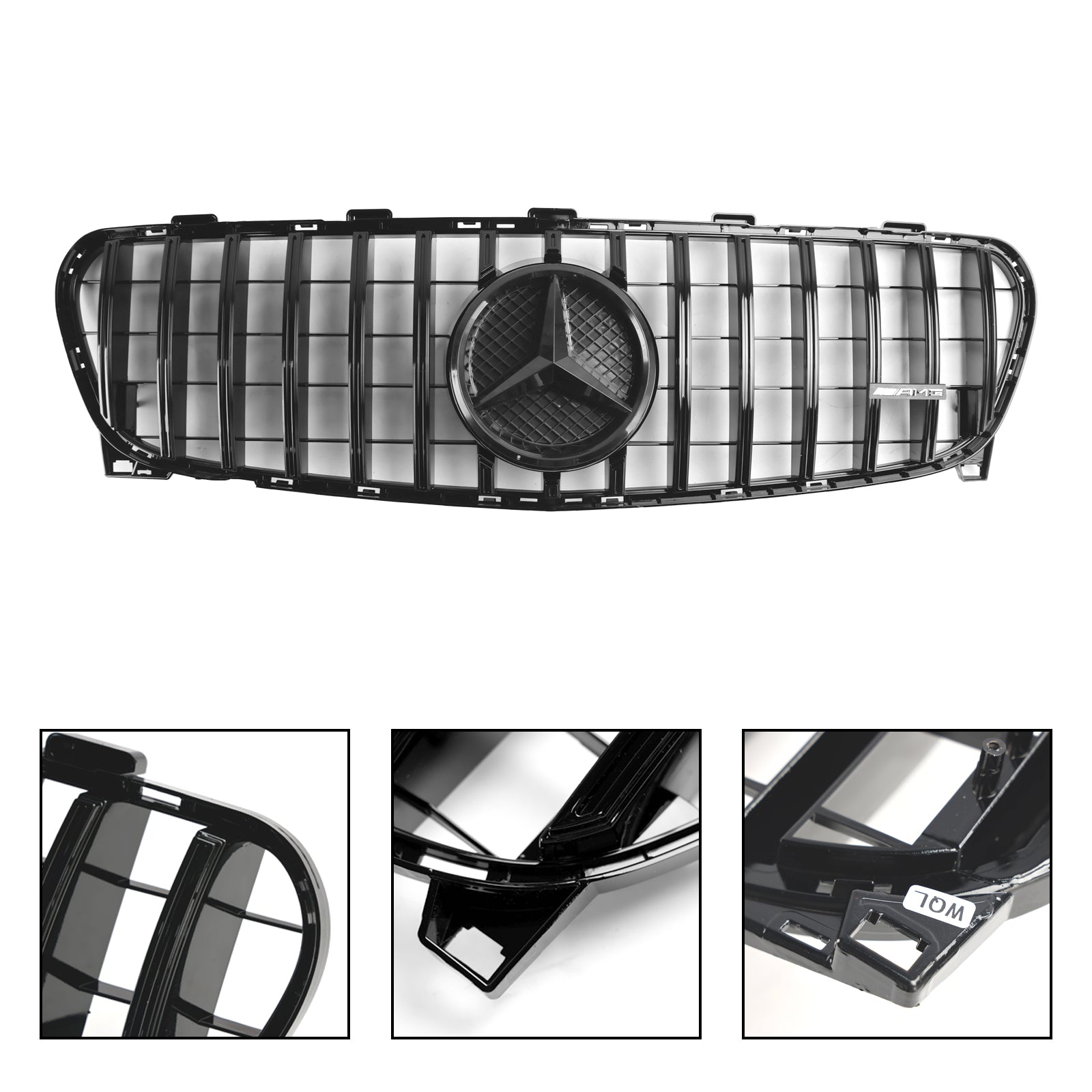 2017-2019 Mercedes Benz GLA-Class W156 X156 GT Style Grille Front Bumper Glossy Black Grill