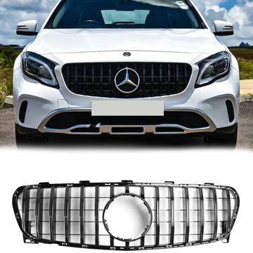 Mercedes-Benz GLA-klasse 2017-2019 W156 X156 GT-stijl grille voorbumper, glanzend zwarte grille