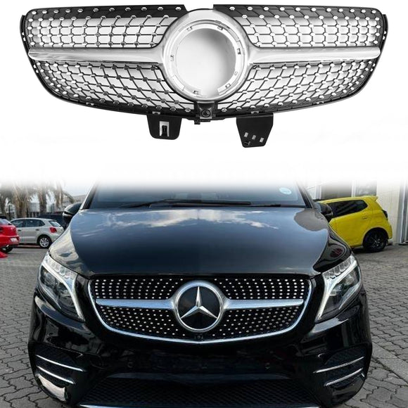 Mercedes Benz V-Class 2019-2023 W447 Diamond / GT Style Front Upper Grill Replacement Grille