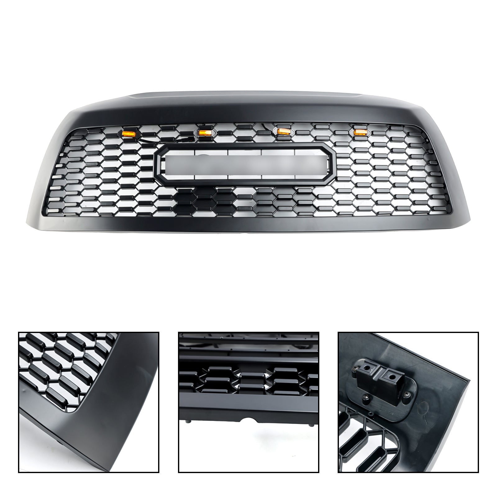 2008-2018 Toyota Sequoia Bumper Grill Grill Matte Black Grille avec lumières LED