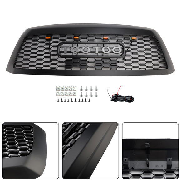 TRD PRO Style Kühlergrill für Toyota Sequoia 2008–2018, Frontstoßstange, schwarzer Ersatzgrill mit LED-Licht